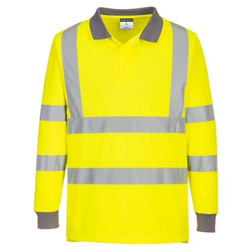 Portwest Eco Hi-Vis L/S Polo  (6 pack) Yellow Yellow